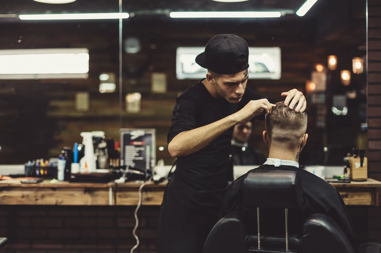 Barber at work